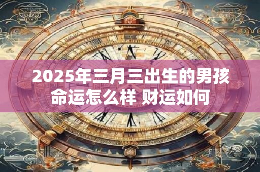 2025年三月三出生的男孩命运怎么样 财运如何