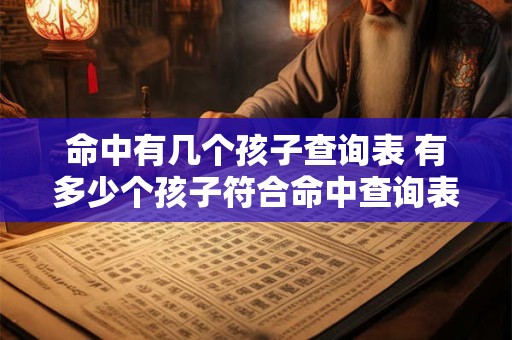 命中有几个孩子查询表 有多少个孩子符合命中查询表的条件