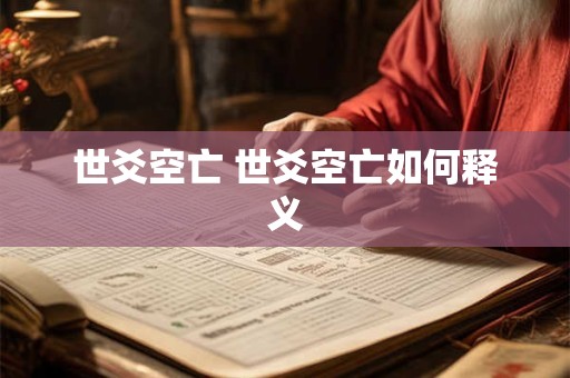 世爻空亡 世爻空亡如何释义