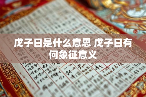 戊子日是什么意思 戊子日有何象征意义