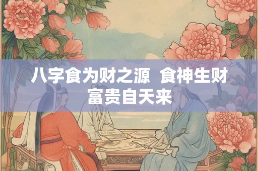 八字食为财之源  食神生财富贵自天来