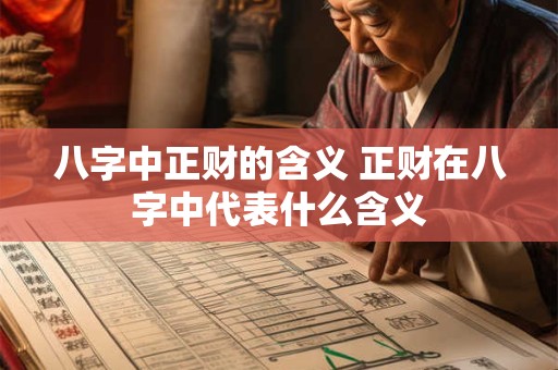 八字中正财的含义 正财在八字中代表什么含义