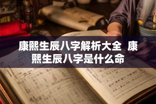 康熙生辰八字解析大全  康熙生辰八字是什么命
