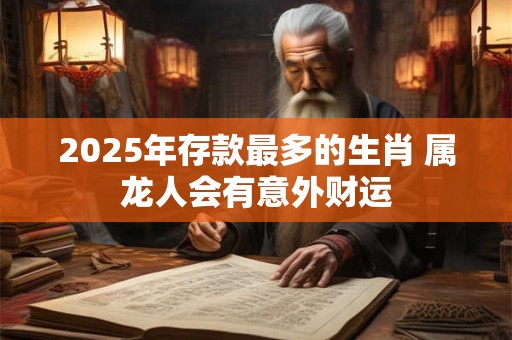 2025年存款最多的生肖 属龙人会有意外财运