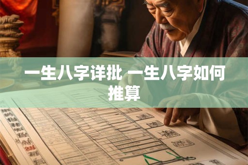 一生八字详批 一生八字如何推算