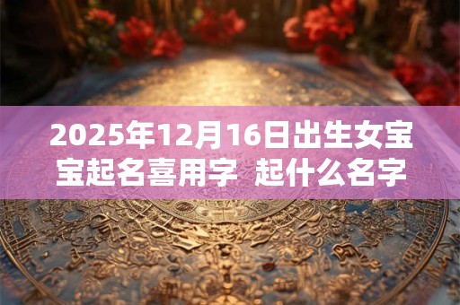 2025年12月16日出生女宝宝起名喜用字  起什么名字好