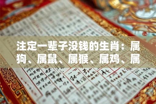 详细阅读:注定一辈子没钱的生肖:属狗、属鼠、属猴、属鸡、属蛇 注定一辈子没钱的生肖:属狗、属鼠、属猴、属鸡、属蛇