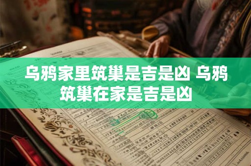 乌鸦家里筑巢是吉是凶 乌鸦筑巢在家是吉是凶