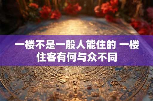 一楼不是一般人能住的 一楼住客有何与众不同