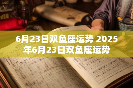 6月23日双鱼座运势 2025年6月23日双鱼座运势