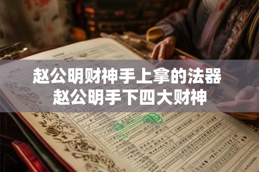 赵公明财神手上拿的法器 赵公明手下四大财神