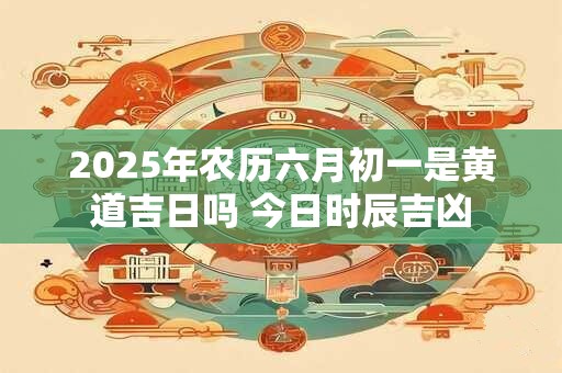 2025年农历六月初一是黄道吉日吗 今日时辰吉凶