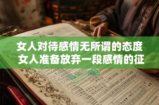 女人对待感情无所谓的态度 女人准备放弃一段感情的征兆