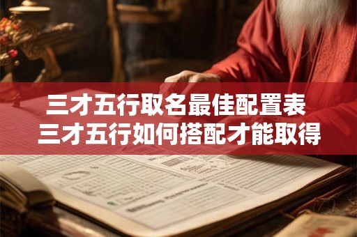 三才五行取名最佳配置表 三才五行如何搭配才能取得最佳的命名效果