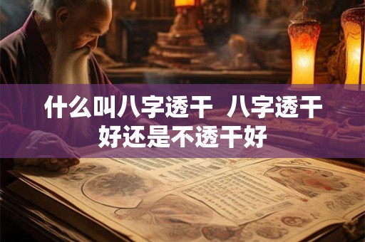 什么叫八字透干  八字透干好还是不透干好