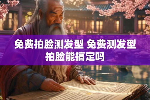 免费拍脸测发型 免费测发型拍脸能搞定吗