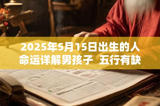 2025年5月15日出生的人命运详解男孩子  五行有缺失吗