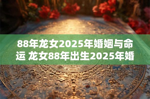 88年龙女2025年婚姻与命运 龙女88年出生2025年婚姻运如何 88年龙女2025年婚姻与命运 龙女88年出生2025年婚姻运如何