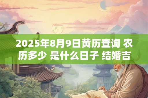 2025年8月9日黄历查询 农历多少 是什么日子 结婚吉时