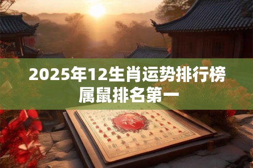 2025年12生肖运势排行榜 属鼠排名第一