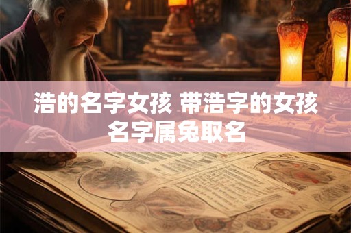 浩的名字女孩 带浩字的女孩名字属兔取名