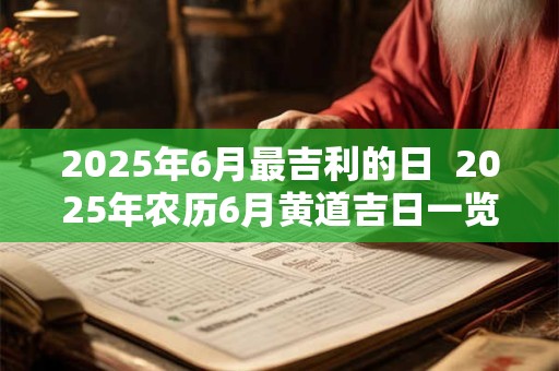2025年6月最吉利的日  2025年农历6月黄道吉日一览表