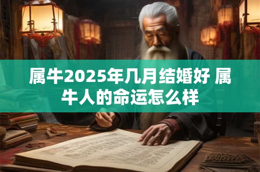 属牛2025年几月结婚好 属牛人的命运怎么样