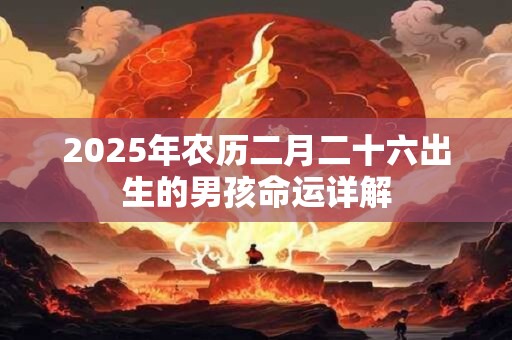 2025年农历二月二十六出生的男孩命运详解 2025年农历二月二十六出生的男孩命运详解