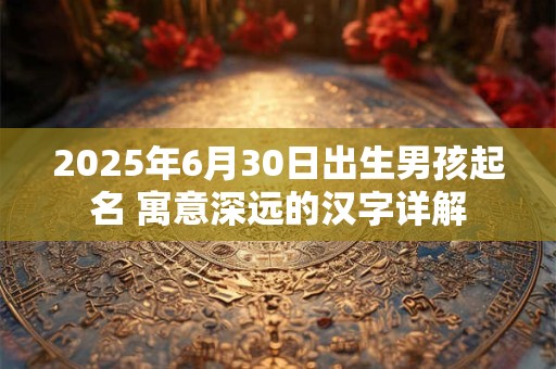 2025年6月30日出生男孩起名 寓意深远的汉字详解