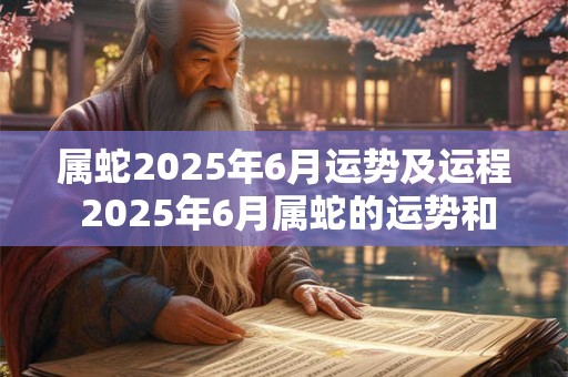 属蛇2025年6月运势及运程 2025年6月属蛇的运势和运程如何
