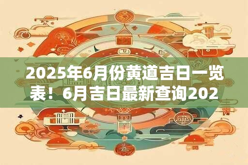 2025年6月份黄道吉日一览表！6月吉日最新查询2025