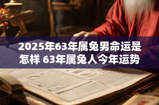 2025年63年属兔男命运是怎样 63年属兔人今年运势