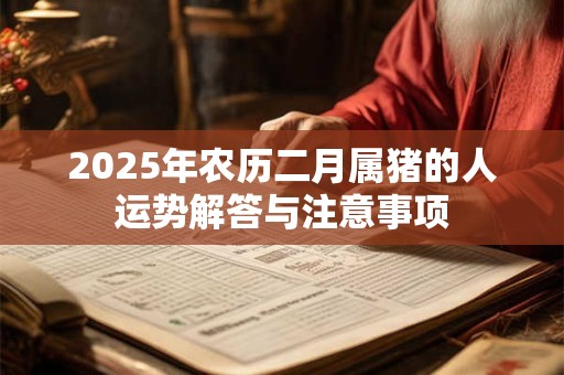 2025年农历二月属猪的人运势解答与注意事项