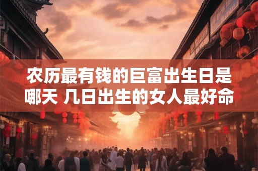 农历最有钱的巨富出生日是哪天 几日出生的女人最好命