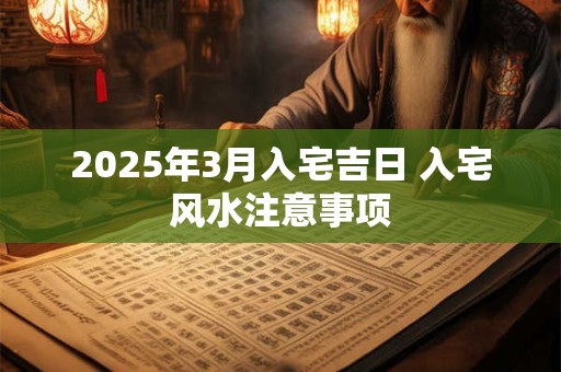 2025年3月入宅吉日 入宅风水注意事项