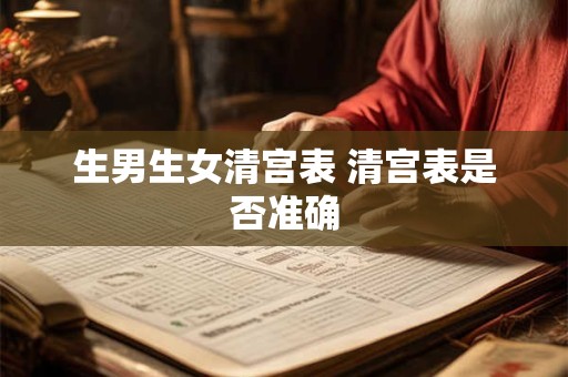 生男生女清宫表 清宫表是否准确
