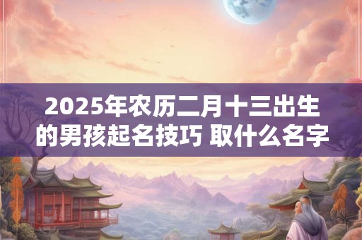 2025年农历二月十三出生的男孩起名技巧 取什么名字好