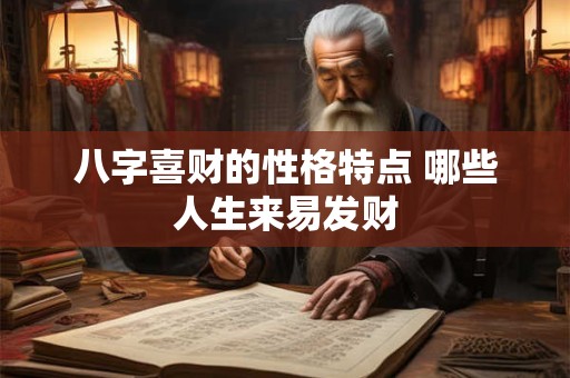 八字喜财的性格特点 哪些人生来易发财