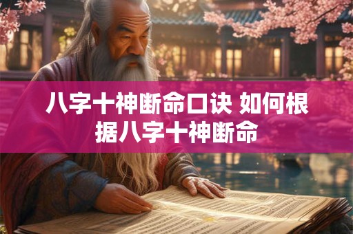八字十神断命口诀 如何根据八字十神断命