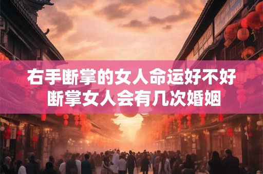 右手断掌的女人命运好不好 断掌女人会有几次婚姻