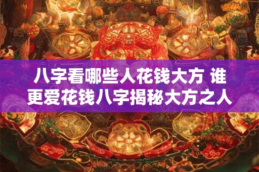 八字看哪些人花钱大方 谁更爱花钱八字揭秘大方之人