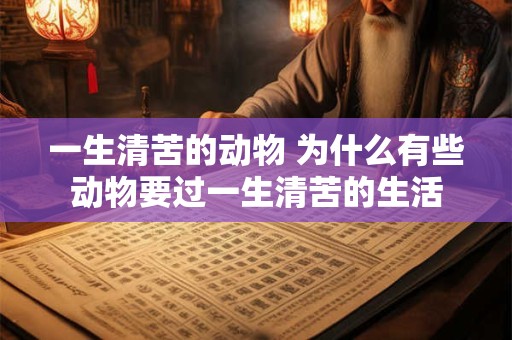 一生清苦的动物 为什么有些动物要过一生清苦的生活