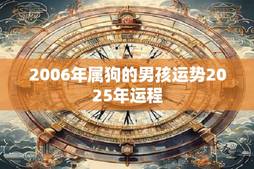 2006年属狗的男孩运势2025年运程