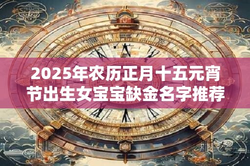 2026年农历正月十五元宵节出生女宝宝缺金名字推荐 2026年农历正月十五元宵节出生女宝宝缺金名字推荐