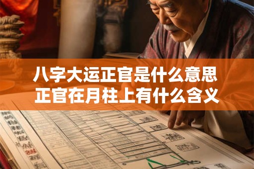 八字大运正官是什么意思 正官在月柱上有什么含义