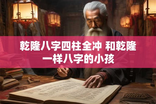 乾隆八字四柱全冲 和乾隆一样八字的小孩
