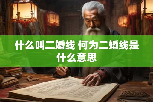 什么叫二婚线 何为二婚线是什么意思