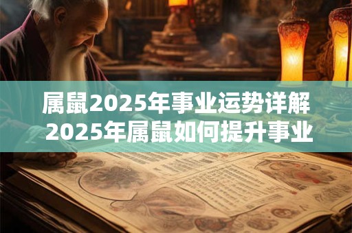属鼠2025年事业运势详解 2025年属鼠如何提升事业运 属鼠2025年事业运势详解 2025年属鼠如何提升事业运
