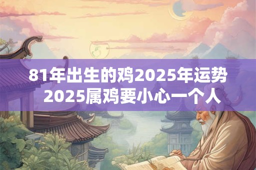 81年出生的鸡2025年运势  2025属鸡要小心一个人