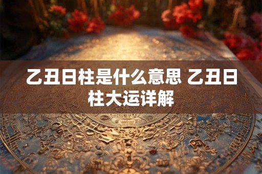乙丑日柱是什么意思 乙丑日柱大运详解